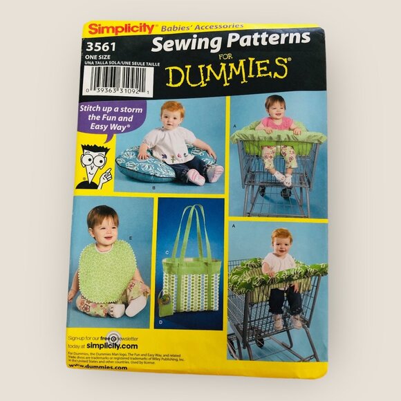 Simplicity Sewing Pattern 3561 Baby Access Cart Cover Pillow Cover Diaper Bag - Picture 1 of 2
